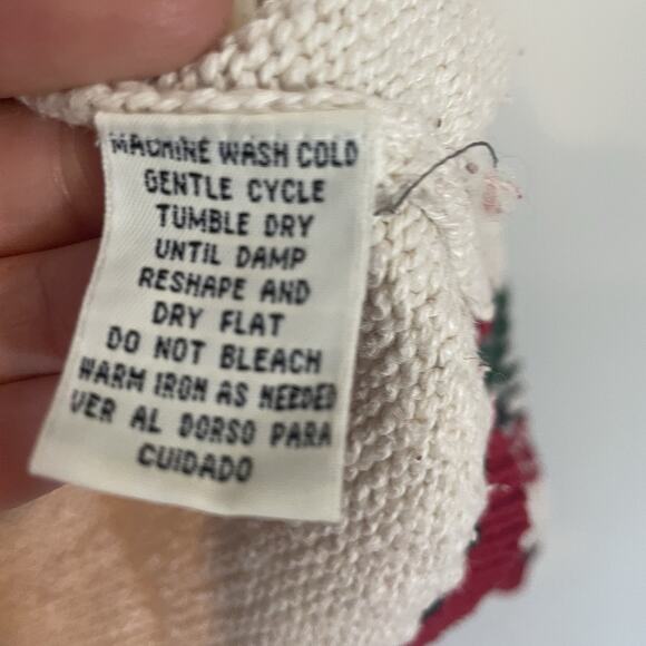 Yarnworks Vintage Full Zip Christmas Tree Cardigan Sz M Fair Isle Knit Womens - Picture 7 of 9